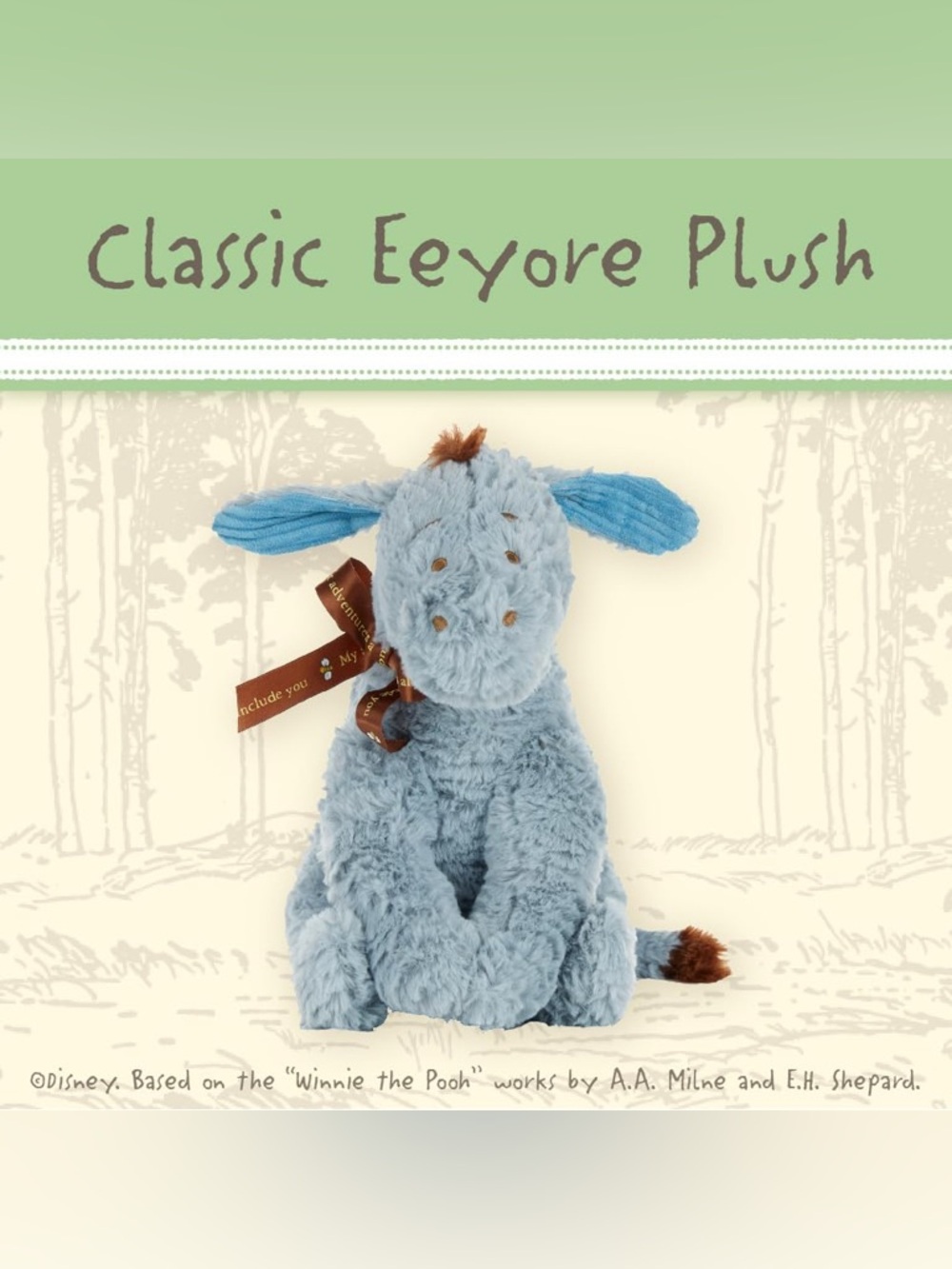 Disney Baby Classic Pooh Eeyore Plush Vintage Style - Picture 4 of 4